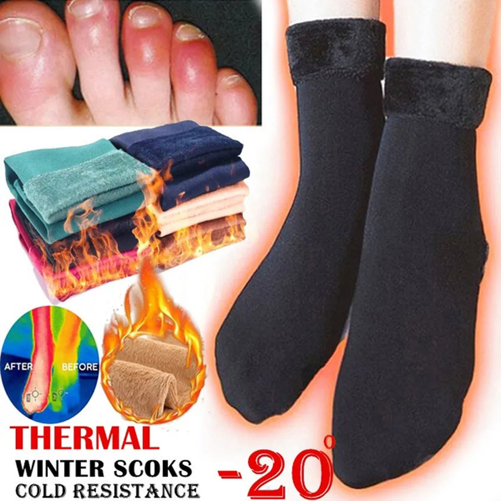 Женские носки, Осень-зима, бархатные утолщенные Повседневные носки-тапочки, одноцветные уличные счастливые носки, женские милые носки, подарки для девочек