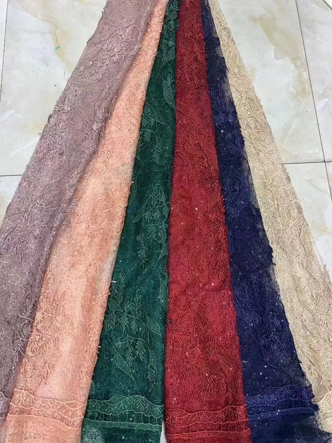 BLUIE африканская кружевная ткань высокого качества 5 ярдов вышитая африканская кружевная ткань для свадебного платья гипюр кружевная ткань
