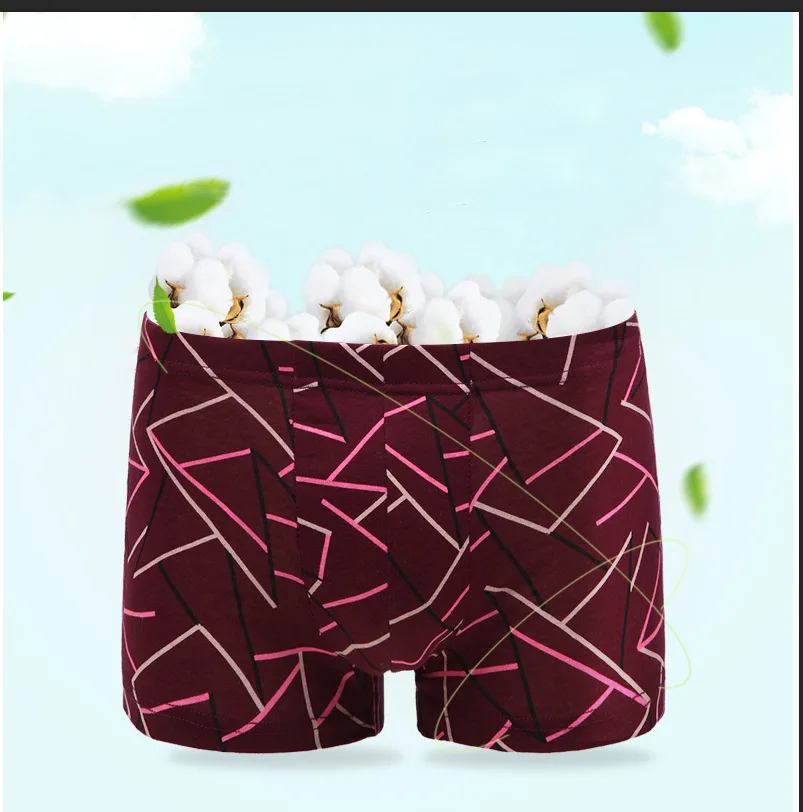 6Pcs New Style Men's Pure Cotton Underwear Pure Comfortable Type High Breathable Boxer Underwear Cotton Underwear Men's