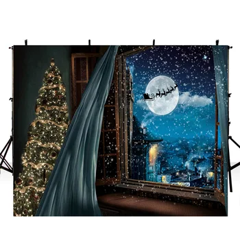 

halloween party photo booth backdrop night moon backdrop for picture christmas photography background window photo props