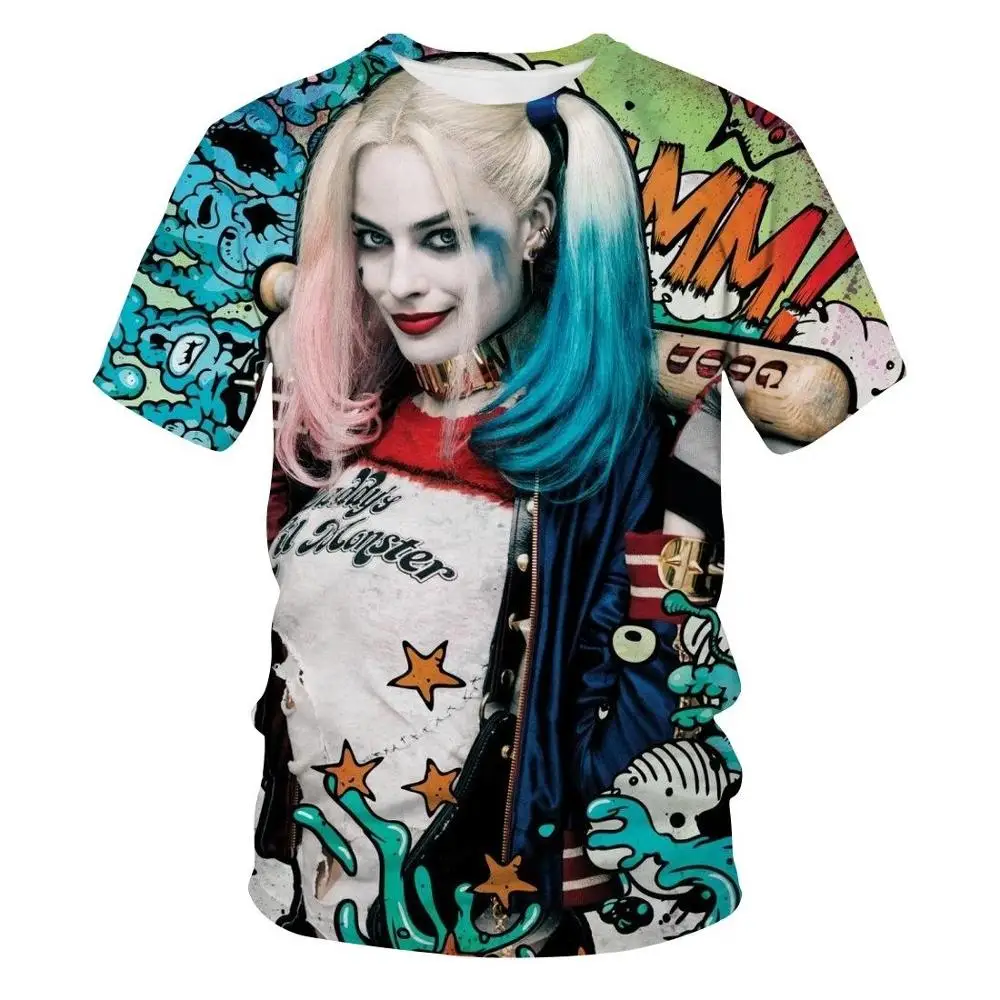 Популярная мужская футболка с коротким рукавом 3D Печатный отряд самоубийц