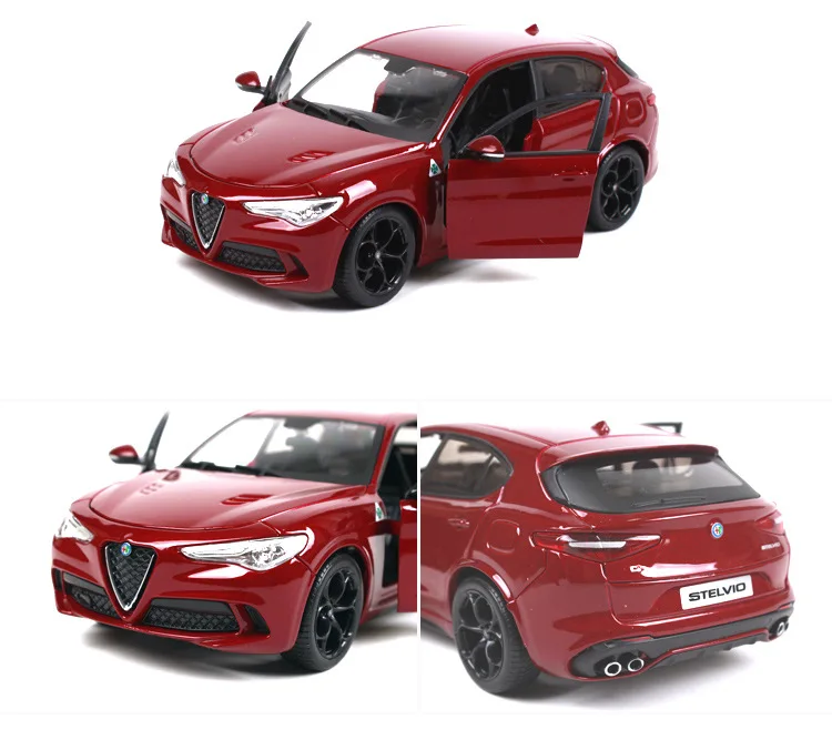 Burago 1/24 имитация сплава Модель автомобиля игрушка для Alfa Romeo STELVIO Giulia модель автомобиля SUV коллекция для человека Gfit