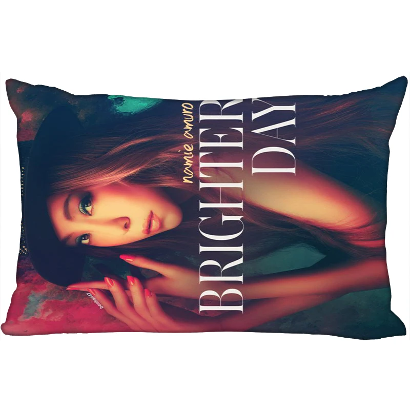 New Custom Namie Amuro Printing pillowcover Two sides Standard Satin Silk Soft Rectangle Pillowcases zipper More size - Цвет: 11