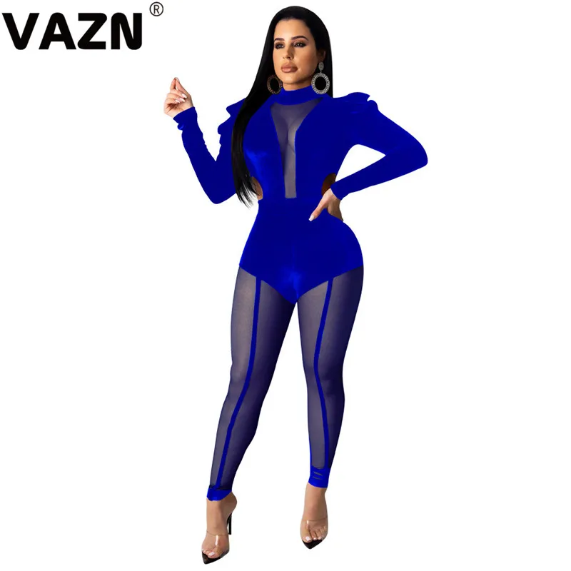 Бренд VAZN, черный, новинка, хит, модные, уличные комбинезоны, одноцветные, повседневные, облегающие, кружевные, с соединением, сексуальные, длинные штаны, тонкий, длинный комбинезон