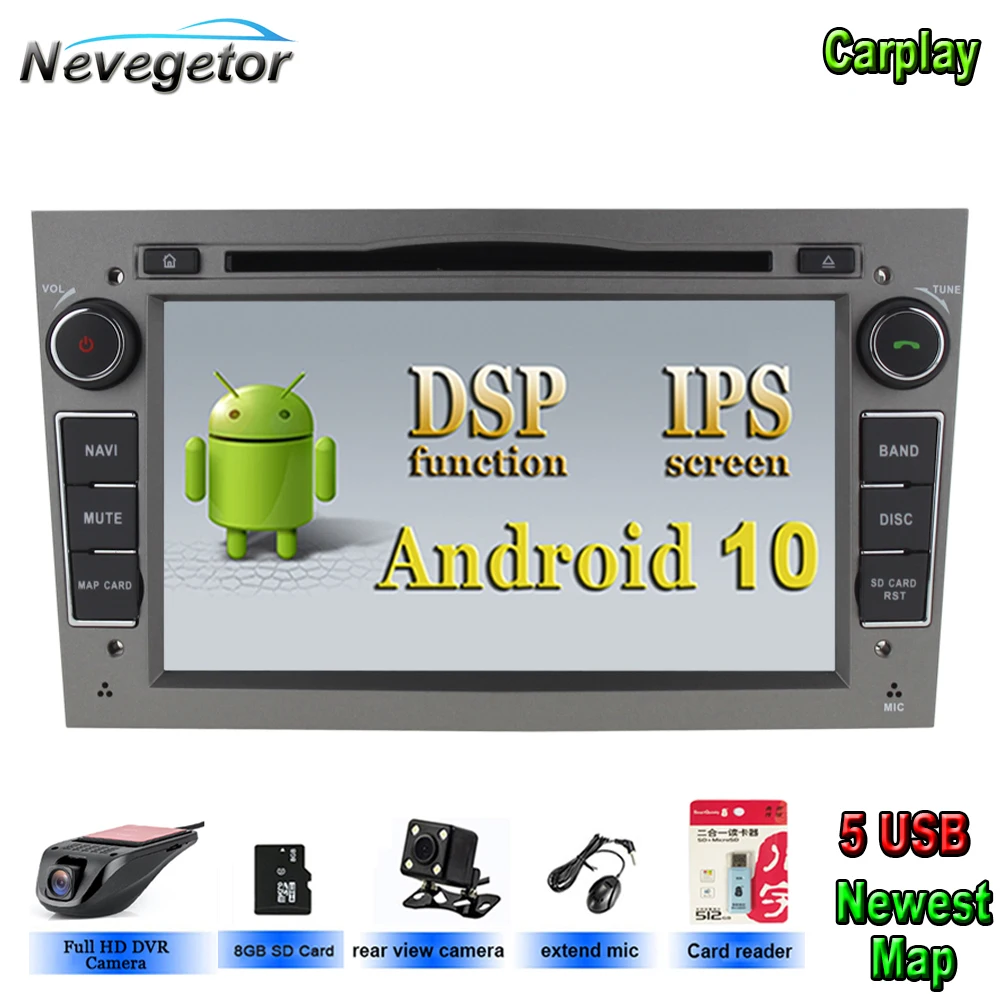 DSP Android 10 IPS Автомобильный мультимедийный плеер для opel Vauxhall Astra H G J Vectra Antara Zafira Corsa