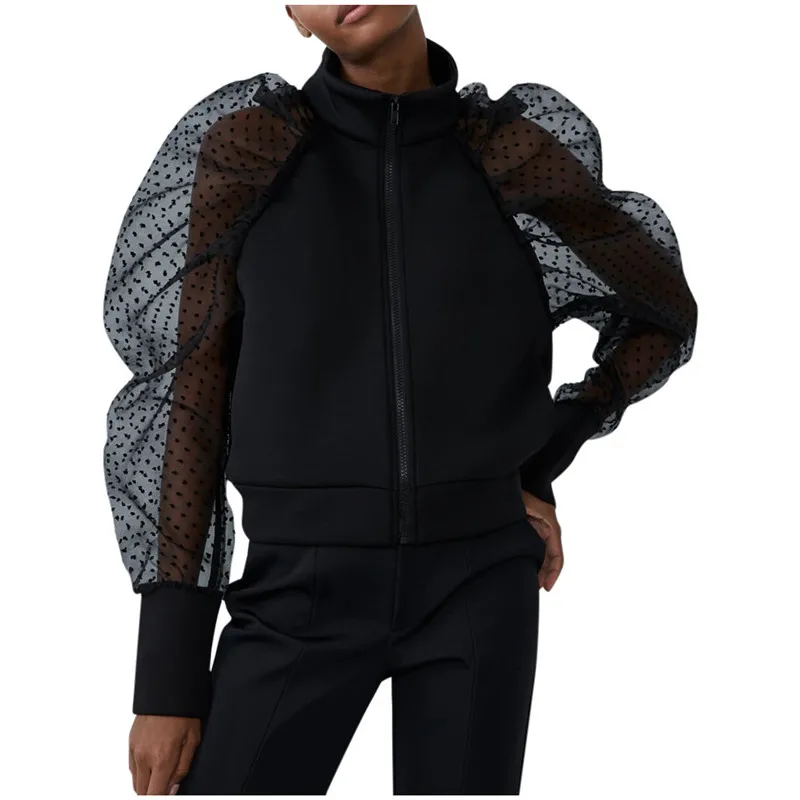 Женские прозрачные сетчатые футболки в горошек с заплатками женские сексуальные