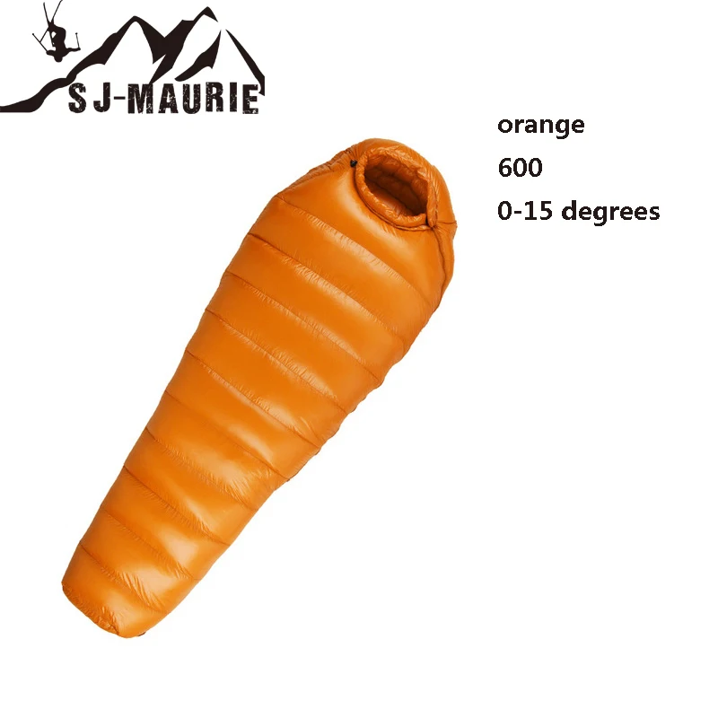 orange600g Сверхлегкий спальный мешок на утином пуху для кемпинга, стильный конверт, для туристов, водонепроницаемый, для мам, для путешествий, спальные мешки для взрослых - Цвет: orange600g