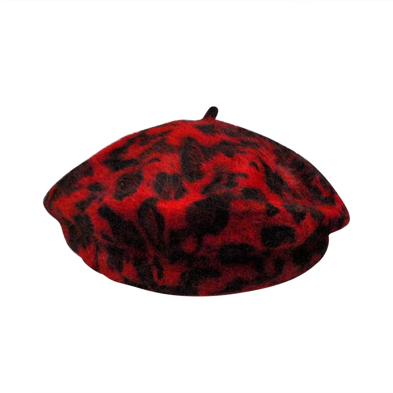 Женский Зимний берет с леопардовым узором, теплая Банни шапка для улицы NIN668