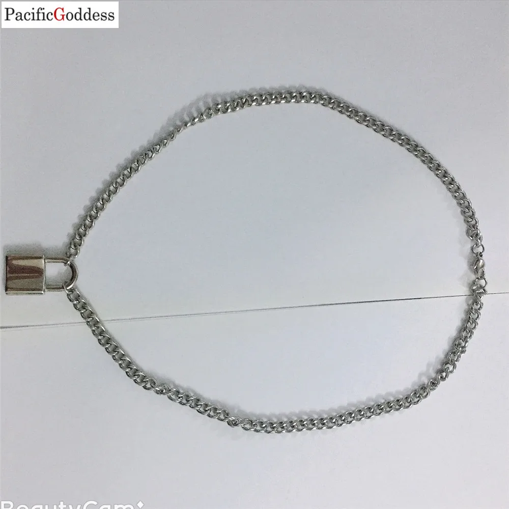 

links chain bijoux stainless steel necklace vsco necklace Handmade necklace thick chains Men Women Unisex Metal Choker Necklace