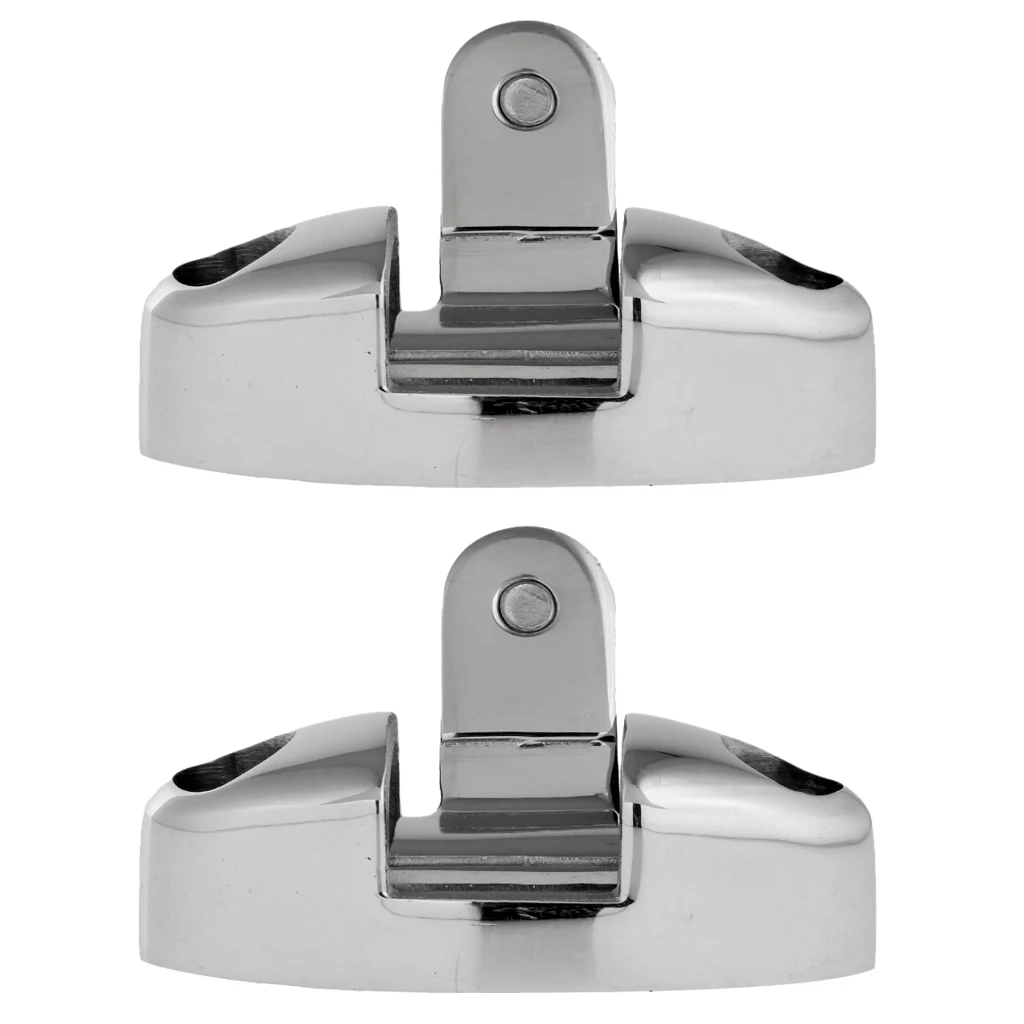 1 Pair Stainless Steel Swivel Deck Hinge with Rubber Pad Bimini Top Fitting