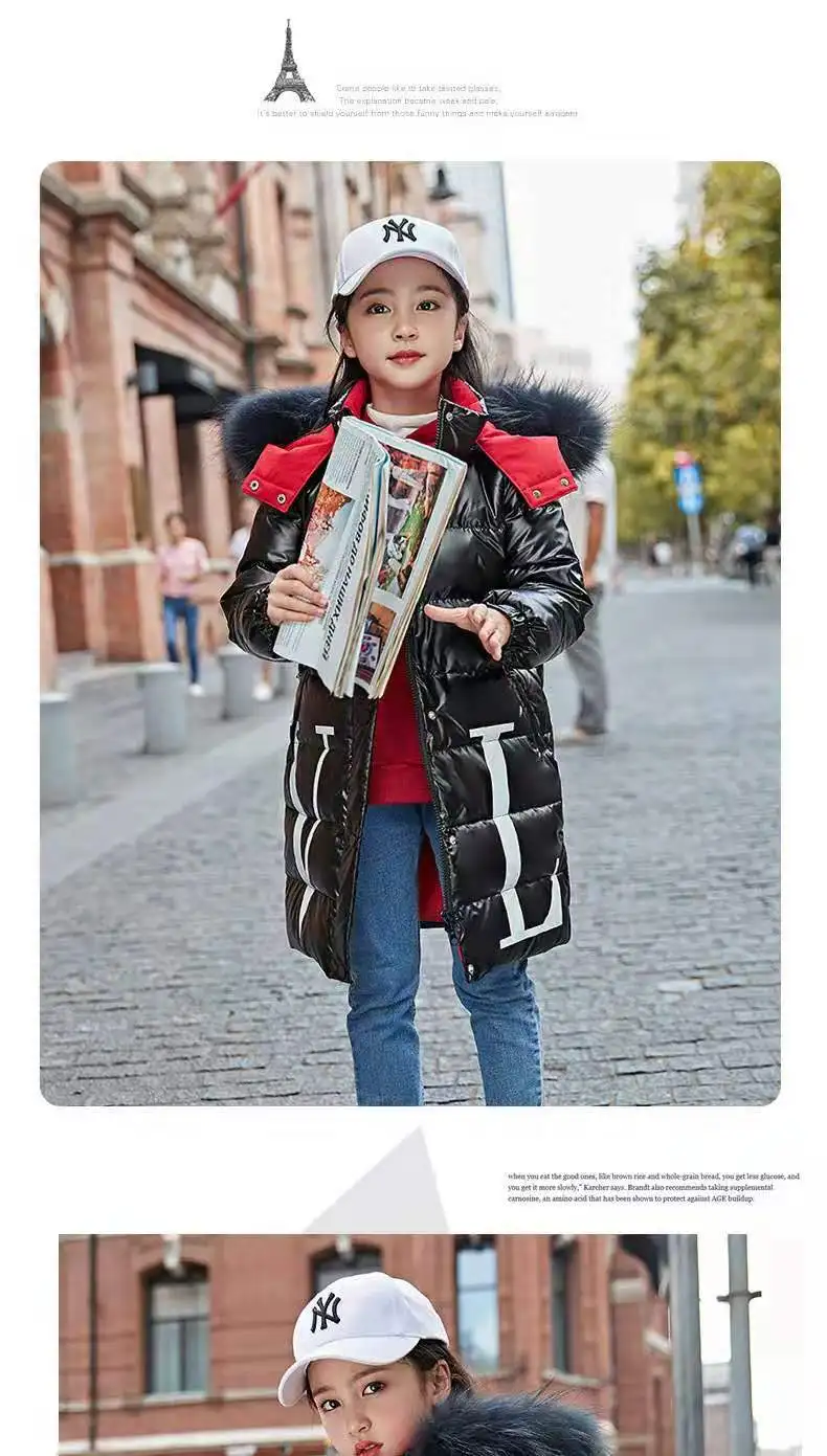 New Children Winter Warm down Jackets Girls& Boys Outerwear Coat Waterproof Parka Clothes Hooded Long-30 Degrees Coats For Kid