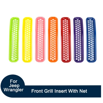 

High Quality Car External Front Grille Decoration Cover Trim With Net Fit For Jeep Wrangler TJ 1997-2006 Styling