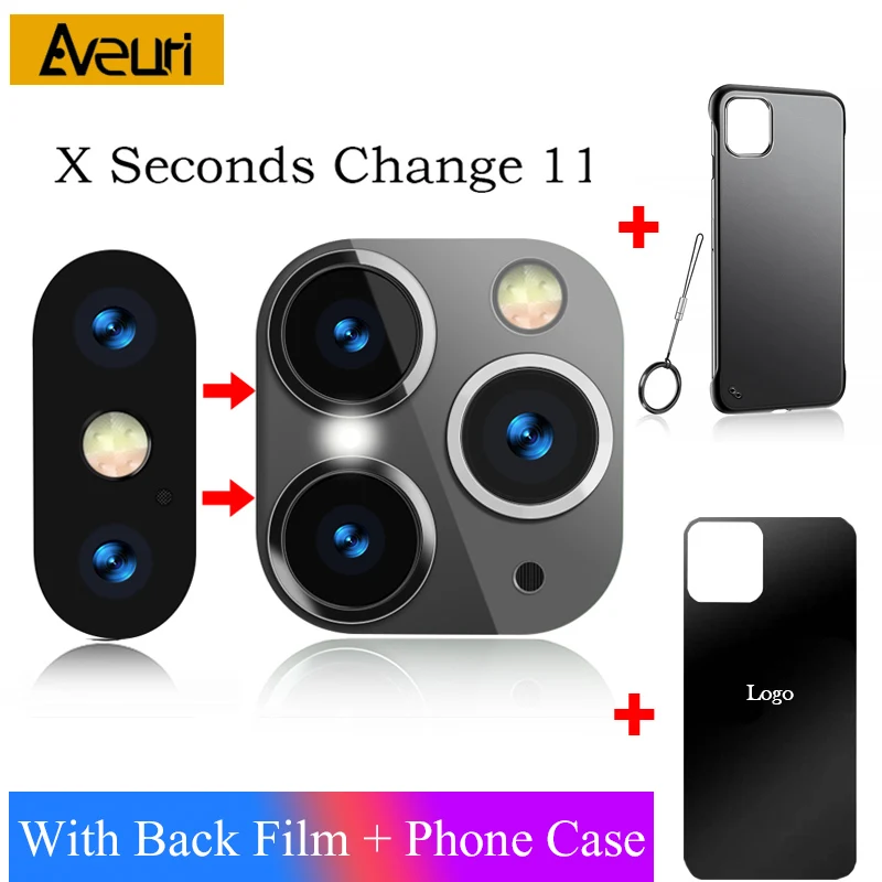 Наклейка для объектива камеры, секундная Замена для iPhone X, S, XR, XS, MAX, защитный чехол для стекла, чехол для iPhone 11 Pro, Max, наклейка, поддельная камера - Цвет: 3 Holes Black