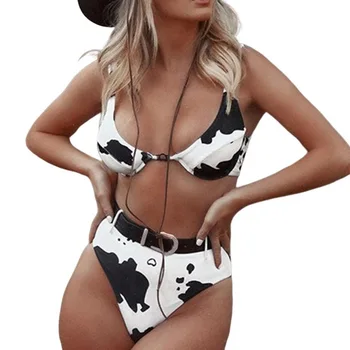 

Urifens Sexy Print Bikini Mujer Patchwork Swimwear Women Bandage Bikini Set Brazilian Swimwear Beachwear Bathing Suit LPX62A