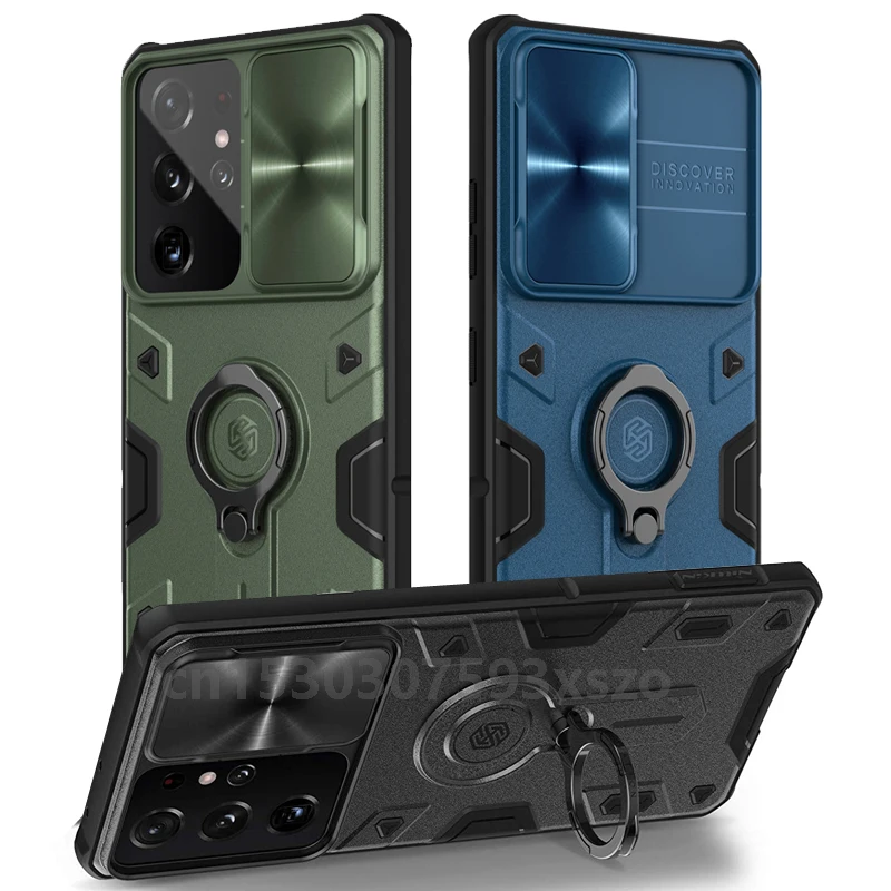 For Samsung Galaxy S21 Ultra case phone accessories cell phone case Ring Stand Mobile Phone Cover  camera protection Nillkin