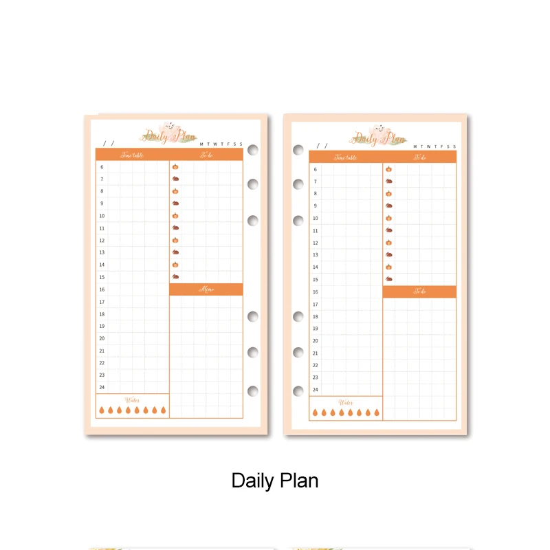 Daily Plan Fromthenon винтажный цветной наполнитель в виде тыквы для Lovedoki Binder notebook A5a6 планировщик пополняемый школьные принадлежности корейские канцелярские принадлежности - Цвет: Daily Plan