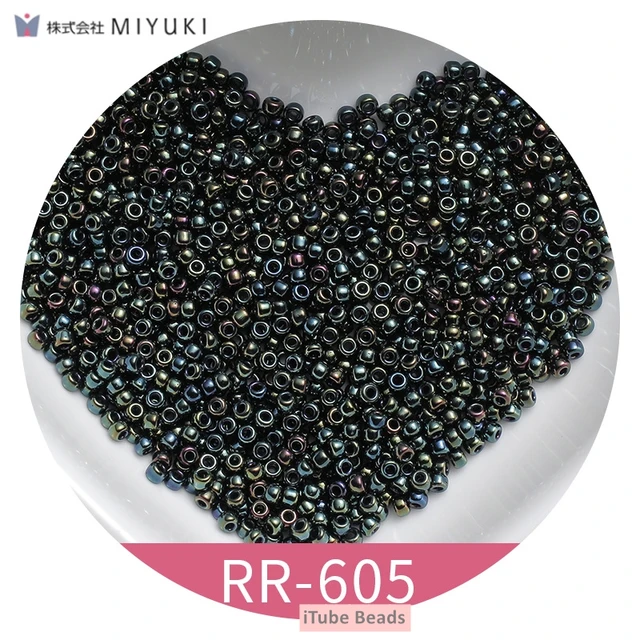 2mm Miyuki Round Beads 11/0 Metalic Gold Silver Bohochic Beaded Bling Beaded Jewelry 10g/Pipe About 1100pieces Garments Sewing RR605 Green Black