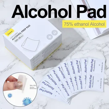 

75% Alcohol Pads Disinfected Sterilization Disposable Clean Wipes 120Pcs 6x6 CM