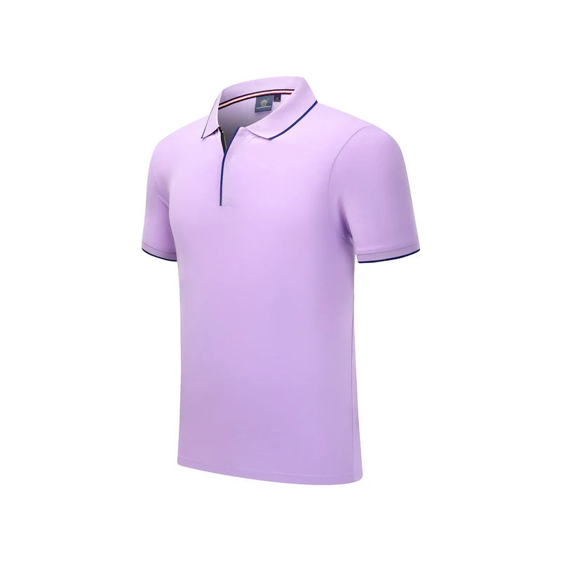 light-purple Новинка, Мужская/женская летняя рубашка поло, короткий рукав, логотип на заказ, модные топы, тонкие брендовые рубашки поло, стильные рубашки - Цвет: light-purple
