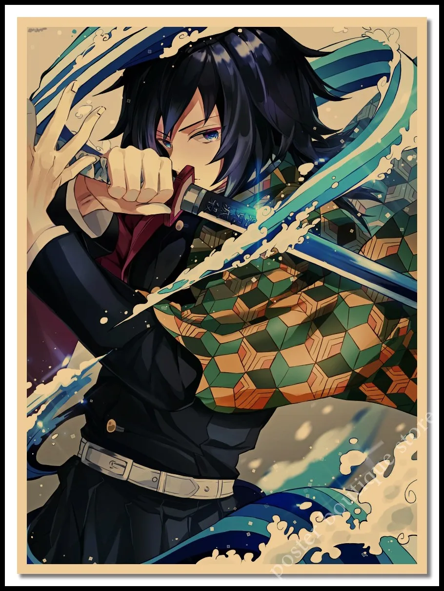 Японский аниме Demon Slayer крафт плакат: Kimetsu no Yaiba Kamado Tanjirou Kamado Nezuko настенный стикер с изображением домашнего декора - Цвет: 20