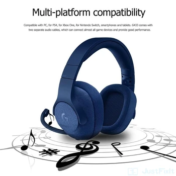 

Gaming Headset For Pc All Sports Logitech G433 7.1 Surround With Mic Gamer Tired Ps4 Box Nintendo Switch Vr