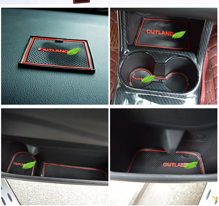 Для Mitsubishi Outlander 2013 высокое качество Силикагель слот для ворот, подстилка для чашки, нескользящая Накладка для стайлинга автомобилей