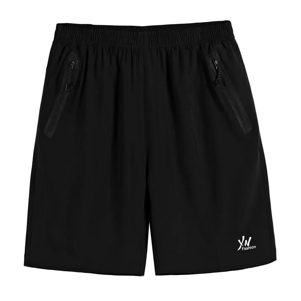 Мужские летние большие размеры тонкие быстросохнущие пляжные брюки повседневные спортивные короткие штаны бермуды masculino
