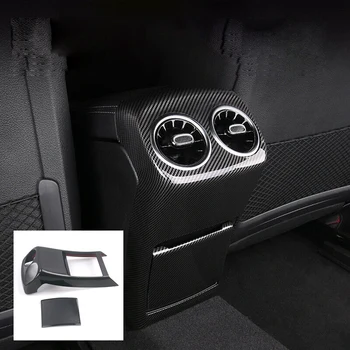 

Carbon Fiber Car Rear Exhaust Vent Strip Rear Armrest Box Anti-Kick Plate for Mercedes-Benz A Class W177 C118 A200 A220