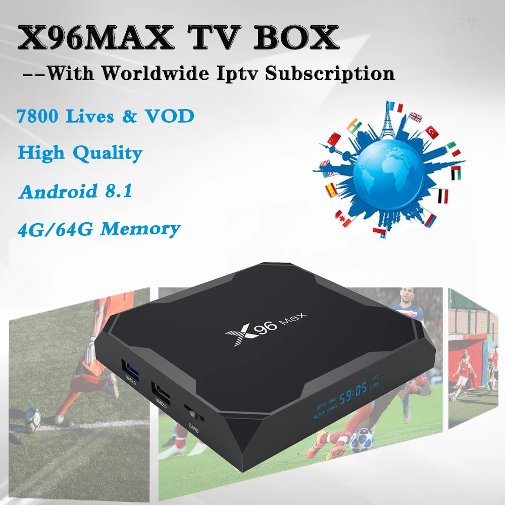 X96MAX Android Smart tv Box 4G/64G BT4.0 4K с Acebird Pro Ip tv подписка Великобритания голландская Германия Великобритания США Израиль для взрослых 7800 Live