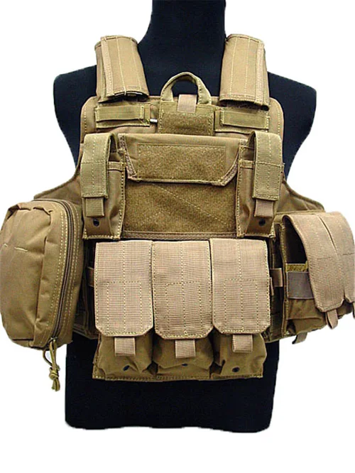 Tan Тактический Жилет Molle, для страйкболла боевой жилет W/подсумок журналов Releasable Armor Plate Carrier Strike жилеты охотничье снаряжение для одежды - Цвет: Tan