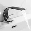 chrome Basin Faucet Solid Brass Waterfall Bathroom Sink Faucet Big Round Spout Mixer Tap Torneira Banheiro ► Photo 3/6