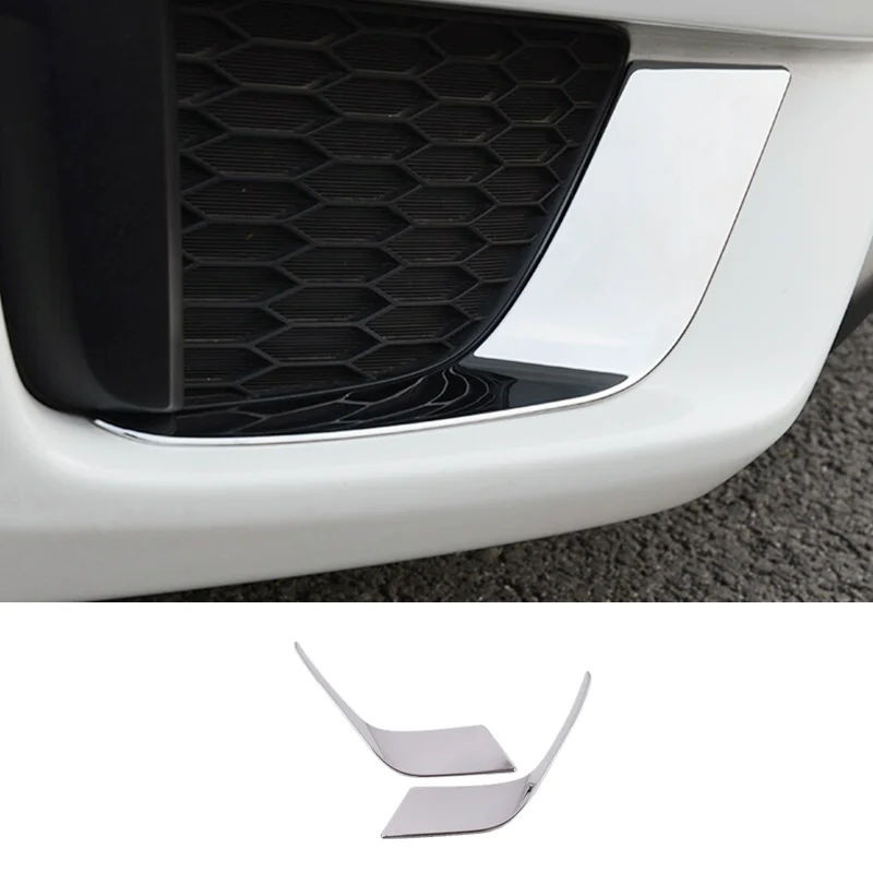 

For Honda Fit jazz 2014 2015 2016 2017 Car body head front fog eyebrows/trim light lamp frame stick cover hood ABS Chrome 2pcs