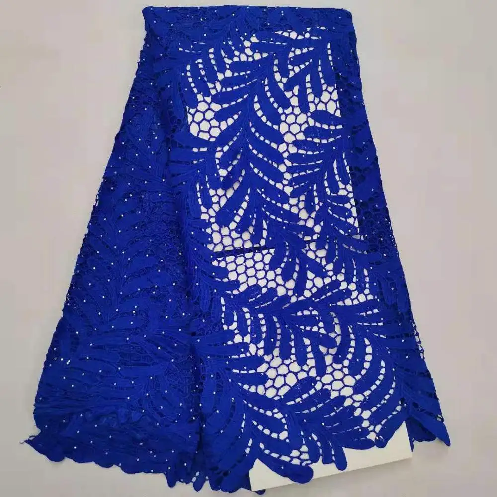 Высококачественная нигерийская кружевная ткань для свадьбы, африканская Водорастворимая молочная кружевная ткань, белая гипюровая кружевная ткань, 5 ярдов/партия