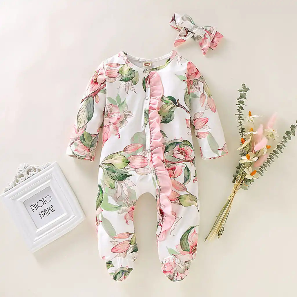 floral sleepers baby girl