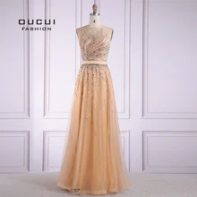 Гламурное Золотое вечернее платье трапециевидной формы без рукавов со стразами; Vestido; вечерние длинные платья в пол; платье для выпускного вечера с открытой спиной; OL103655