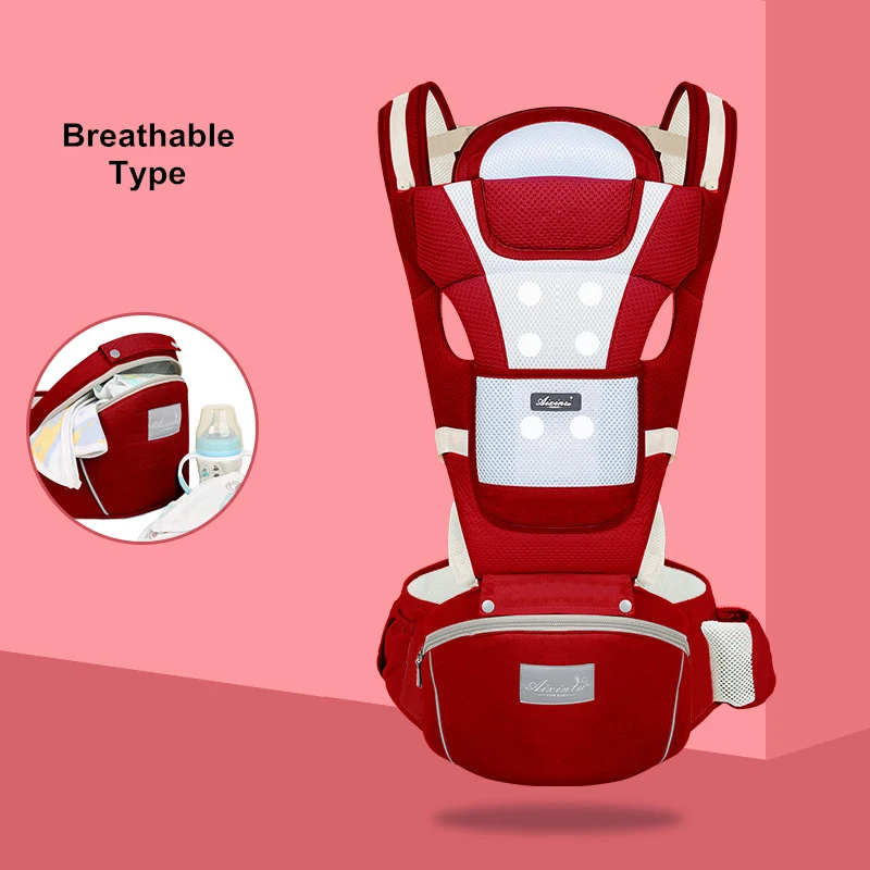 Breathable Red Многофункциональный эргономичный слинг дети ребенок Хипсит младенец слинг рюкзак передняя сторона слинги для младенцев для путешествий 0-30 месяцев - Цвет: Breathable Red