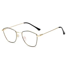 Новые корейские Повседневные очки для чтения в металлической оправе унисекс ретро очки тренд неправильный многоугольник плоское зеркало дикое без градуса очки для чтения