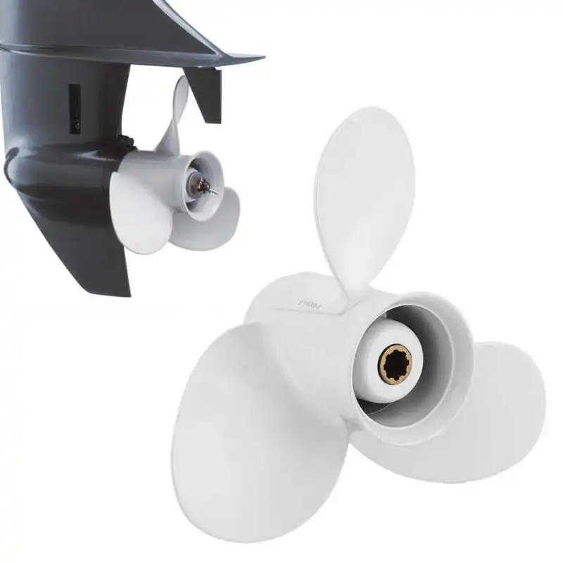 Boatman Aluminum Propeller 9 1/4x9 – Replacement Outboard Prop For Yamaha 9.9, 15, F15, 20, F20 HP Engines | 8-Spline - View #3