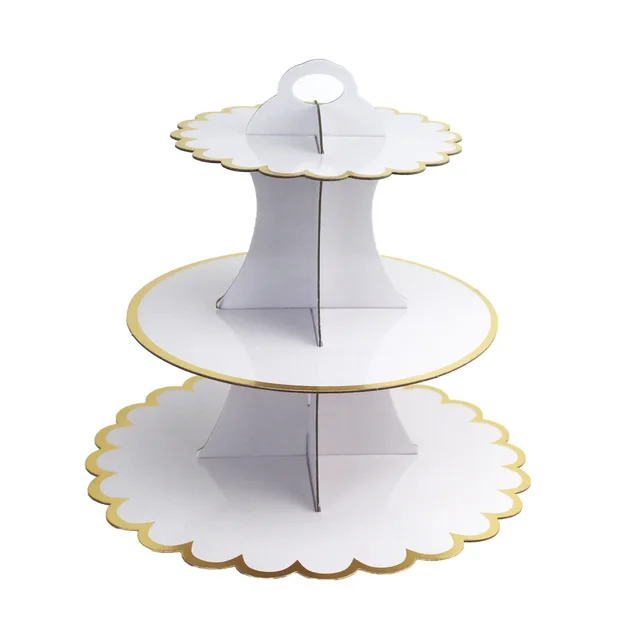 3 Layer Cupcake Stand Afternoon Tea Wedding Plate Party Tableware Disposable Cake Stand Tower Design Birthday Party Decoration Cake Decorating Supplies Aliexpress