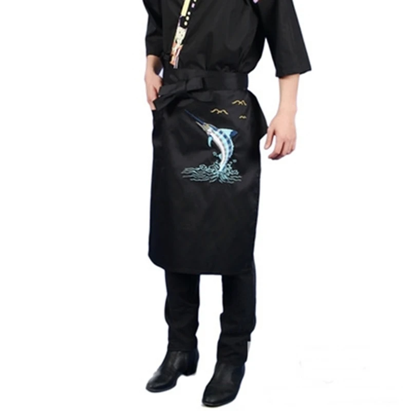 Japanese sushi restaurant brief paragraph aprons Korean restaurant waiter Japanese chef working men and women embroidery apron