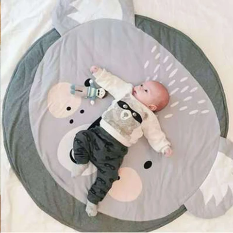 Детский игровой коврик мультфильм коврик для животных новорожденных ползание младенца одеяло для Детская комната Декор хлопок Круглый Пол коврик, мат - Цвет: Koala