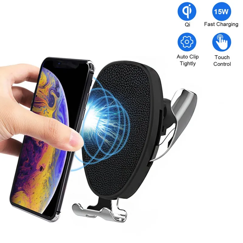 Convenient Wireless Car Charger Mount 15W Fast Charging Qi Charger Automatic Clamping Air Vent Phone Holder - Тип штекера: США