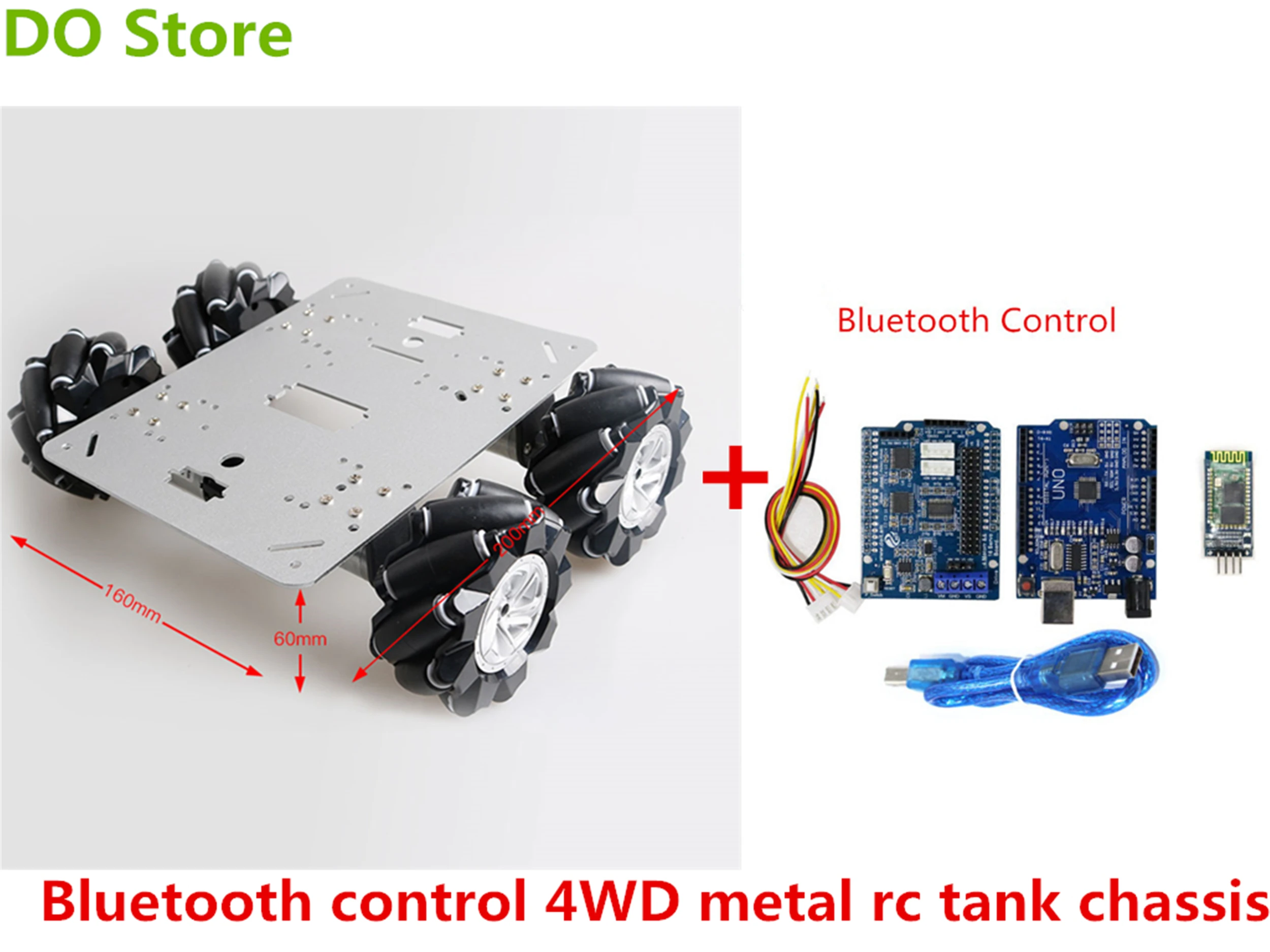 Сделать магазин Wifi/Bluetooth/ручка управления 4WD Металл RC робот танк Шасси Комплект 80 мм Mecanum Omni колеса 12 В DC двигатель DIY для Arduino
