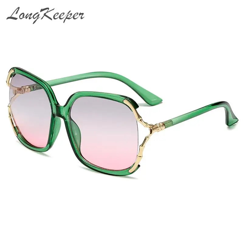 

LongKeeper Luxury Brand Designer Sunglasses Women Pink Square Oversized Sun Glasses for Driving UV400 Eyewear Gafas de sol