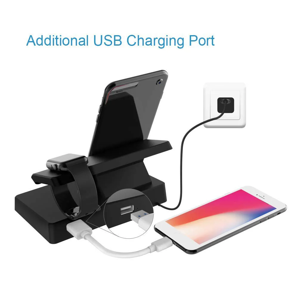 2 в 1 Usb быстрое зарядное устройство для мобильного телефона Подставка для зарядки iPhone X XR XS 8 7 6S 6 Plus SE Настольная Подставка для зарядки для Apple Watch