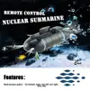 Mini Wireless Remote Control submarine remote Control Boat Waterproof One-click Diving LED Light RC Submarine RC Boat kids toys 1