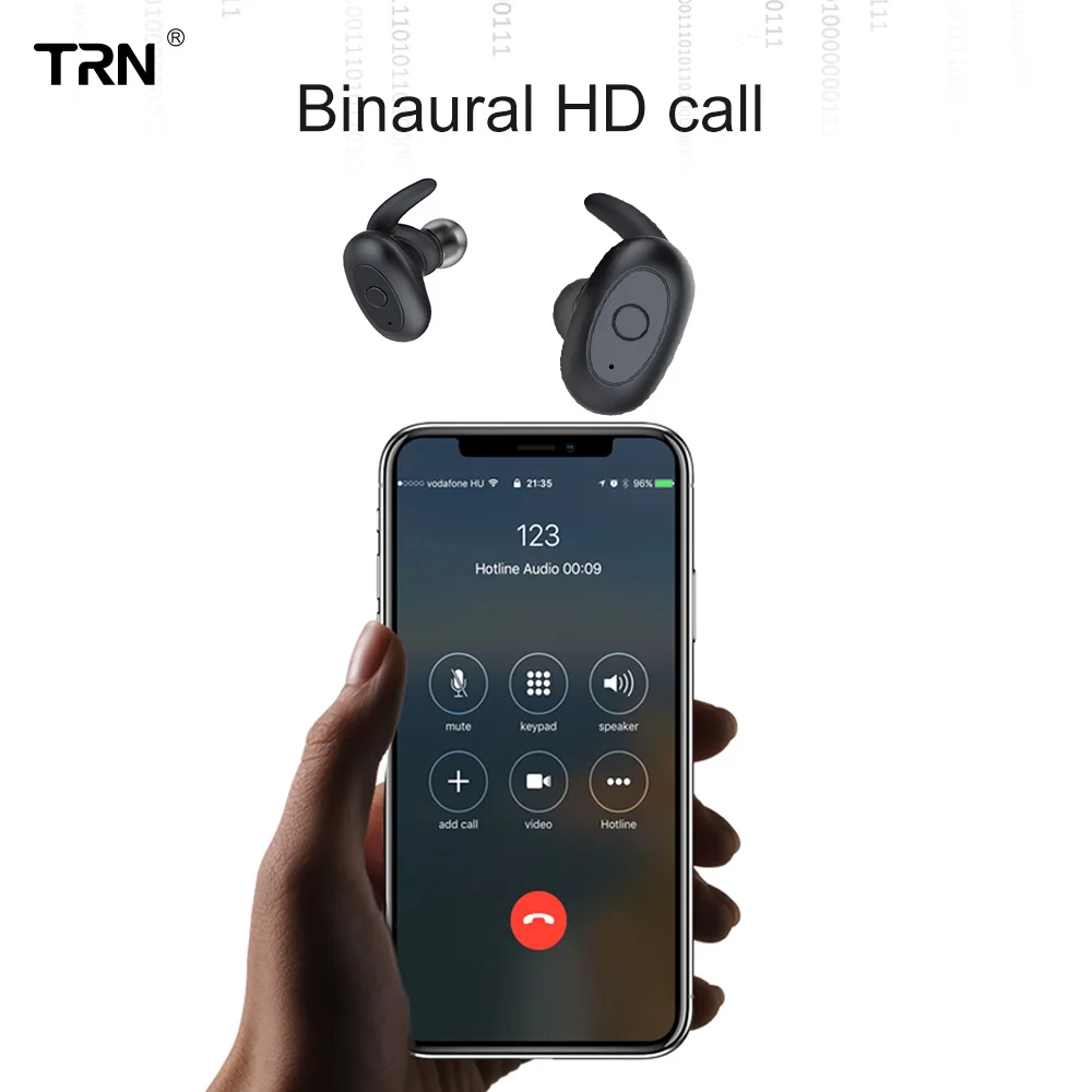 Абсолютно новые TRN T100 Беспроводные Bluetooth 5 0 мини зарядка кабина наушники HIFI