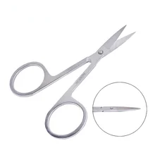 

1pc Steel Mini Portable Curved Mustache Nose Ear Hair Remover Scissor Trimmer Safety Tips