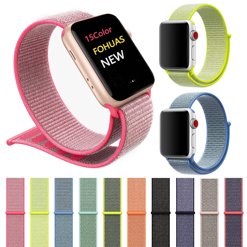 

Nylon Strap for Apple Watch Series 4 5 3 2 1 Soft Breathable Sport Loop for IWatch 42mm 44mm 38mm 40mm Watch Bracelet