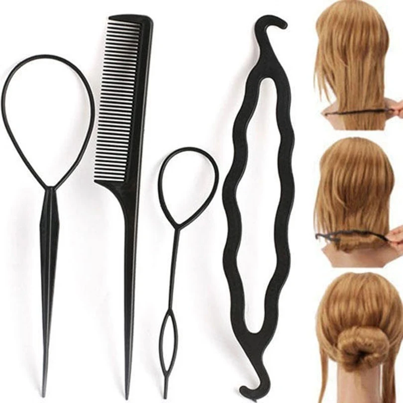 Haimeikang 4pc/set Hair Twist Styling Hair Clip Stick Bun Maker Braid Tools  The Gum Of Hair Accessories For Women Lady Girls - Hair Clip - AliExpress